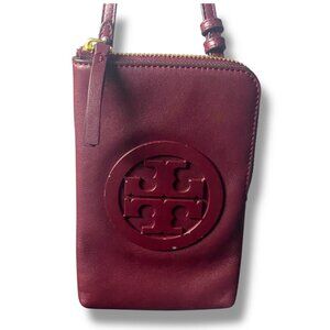 TORY BURCH - Bag Charlie Mini Phone Crossbody Bag Imperial Garnet - BURGANDY